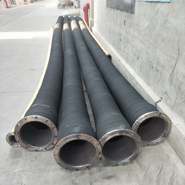 Large Diameter 6-8 Inch Water Suction Discharge Rubber Hose with Flange Wear Resistance Flexible Customizable Cutting Service - 图片 2