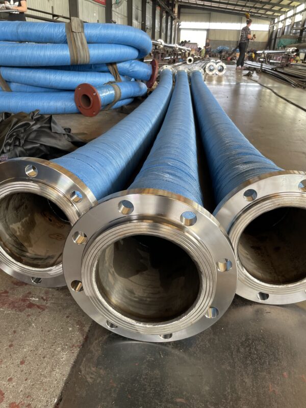 Large Diameter 6-8 Inch Water Suction Discharge Rubber Hose with Flange Wear Resistance Flexible Customizable Cutting Service - 图片 7