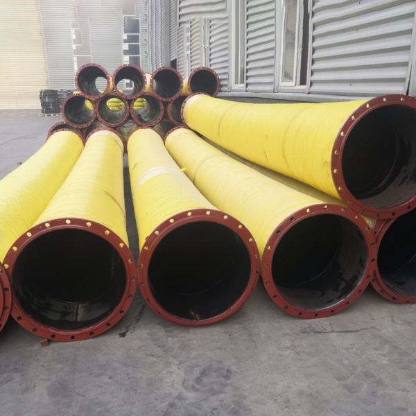 Large Diameter 6-8 Inch Water Suction Discharge Rubber Hose with Flange Wear Resistance Flexible Customizable Cutting Service - 图片 8